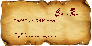 Csánk Rózsa névjegykártya